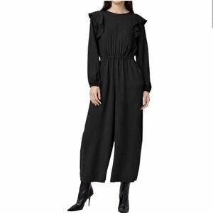 Wilfred Aritzia Women's Black Fleurette Jumpsuit Ruffled Wide Leg Size XS